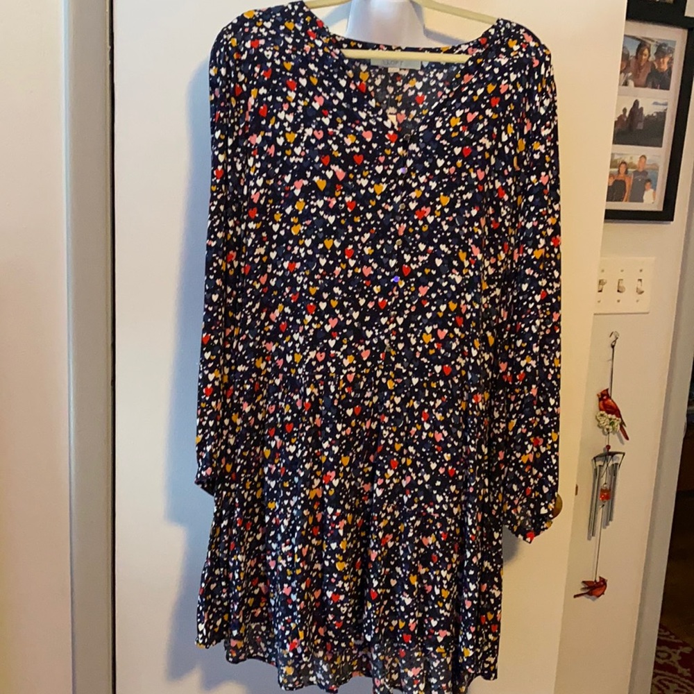 Loft hearts dress nwt Med